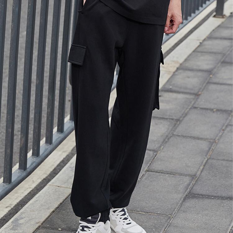 Li Ning Sports Fashion Series трикотажные зауженные спортивные штаны мужские низы черные AKLR373-1