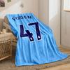 Blue background with "FODEN" and large navy "47" outlined in white. for all seasons blanket lunch break throw gift