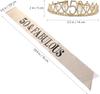 Happy 50th Birthday Decorations, 50th Birthday Tiara Crown, Gold 50Year Old Birthday Party Decorations for Women Gifts