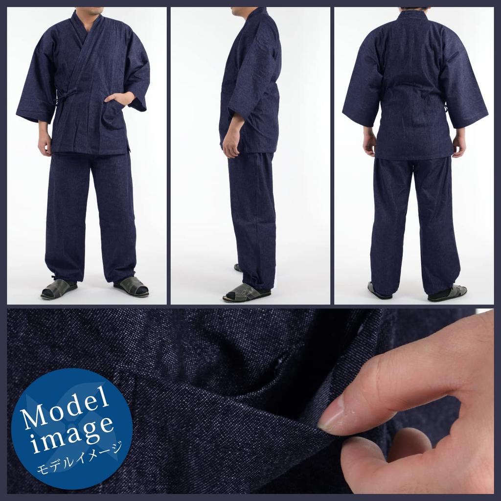Edoten Men's Japan Kimono Denim Samue NV XXXL