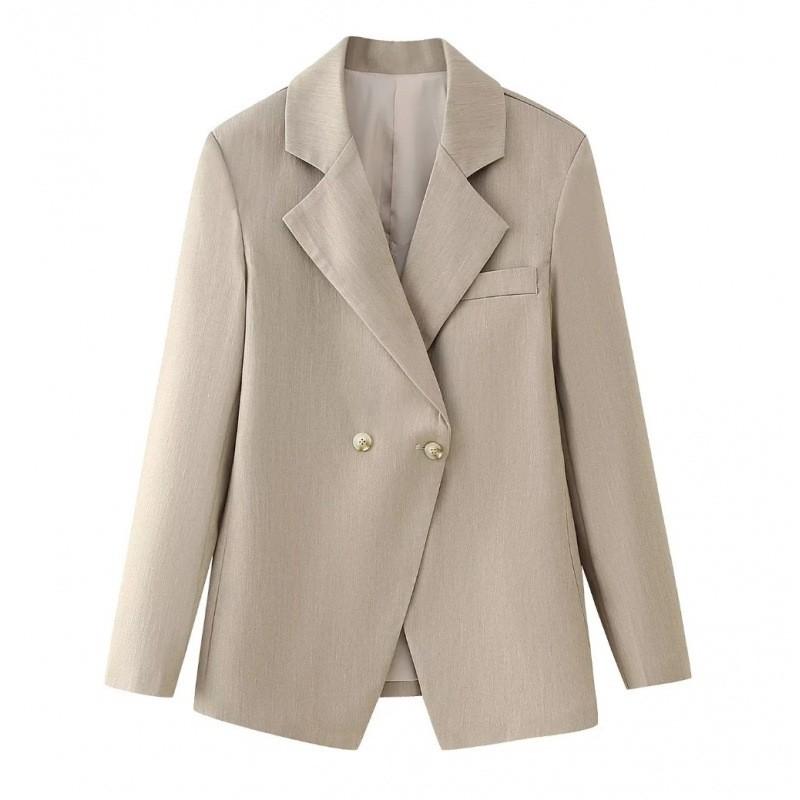 Womens Short Blazer Solid Color Notched Lapel Single Button Slim Fit Casual Outerwear