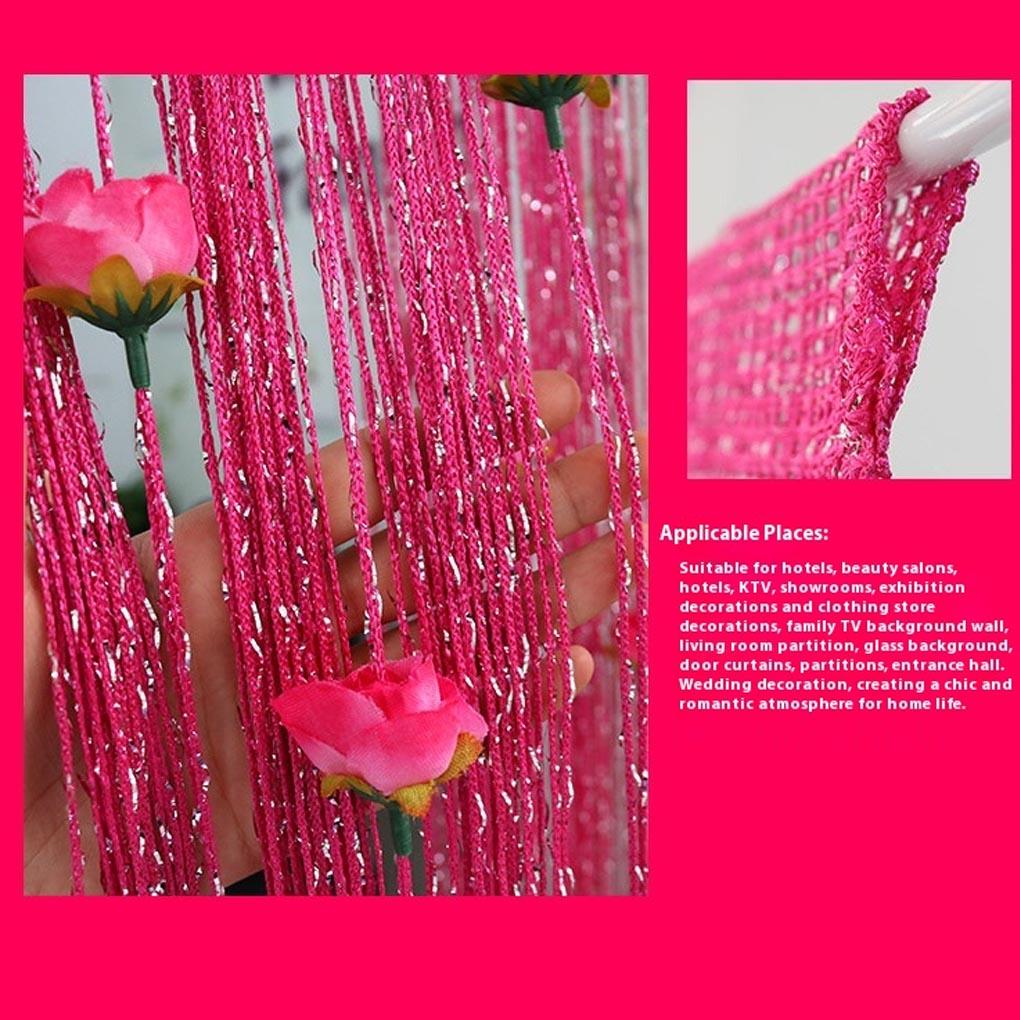 Rose Thread Curtains Fashionable And Elegant Floral Door Curtains For Room Suitable For Room. Each