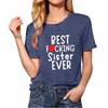 Summer Women's Solid Color Letter Cotton Loose Round Neck Short Sleeved T-shirt
