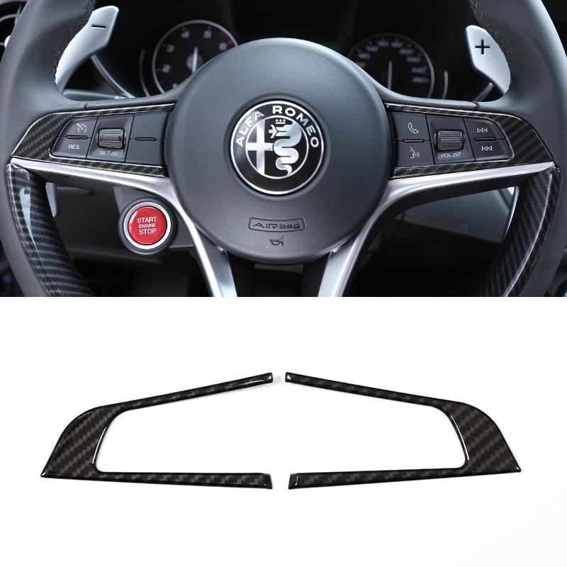 Накладка на руль автомобиля из углеродного волокна ABS для интерьера Alfa Romeo Giulia Stelvio 2017 2018