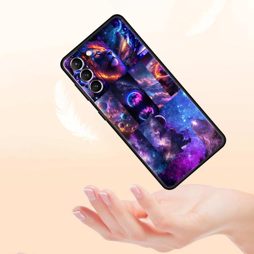 Universe Starry Sky Moon Phone Case Cover for Samsung Galaxy S25 S24 S23 S22 S20 S21 FE Ultra S25Edge S10 Plus 5G Soft TPU Shell