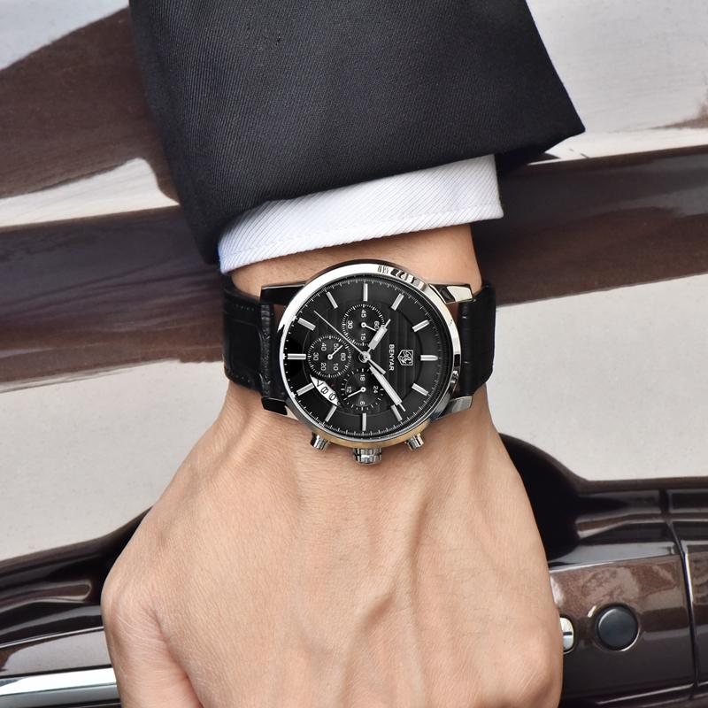 BENYAR Men's Sports Waterproof Quartz Watch Top Brand Japen Movement Luxury Clock Casual