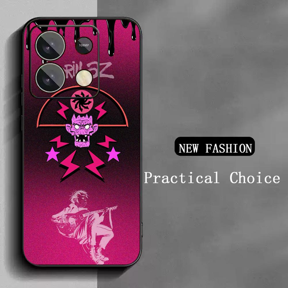 Hot band Gorillaz fashion poster design Phone Case For Redmi Note 14 13 12 11 Pro Plus S 5G 14C A3 Soft Black Phone Cover