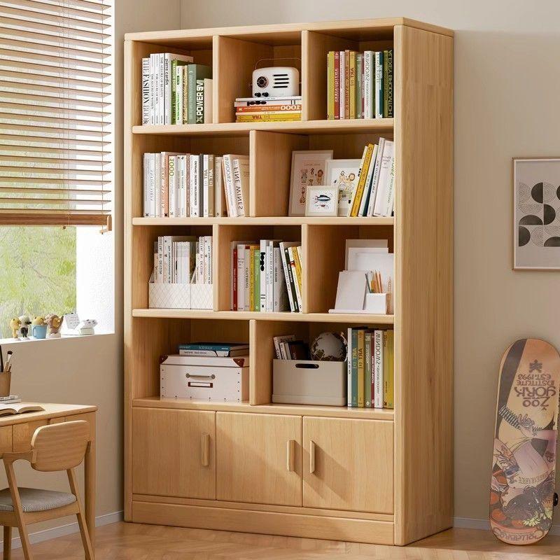 Children's Multi-Layer Solid Wood Bookshelf and Storage Cabinet - Floor-Standing, Wall-Mounted, Home Bookcase for Living Room and Student Use