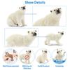 6Pcs Simulation Polar Bear Animal Model Toy Mini Figures Dolls Action Figurines Toys for Children Set Gift Cake Decoration