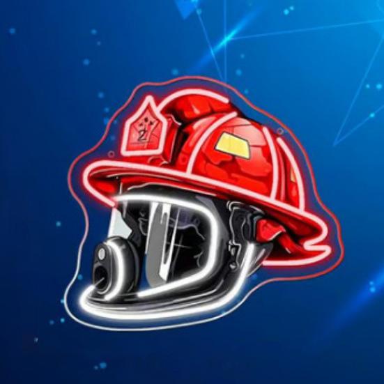 Firefighter Helmet Neon Light Sign USB Powered Dimmable LED Acrylic Helmet Lamp with On/Off Switch Firefighter Hero Wall Decoration