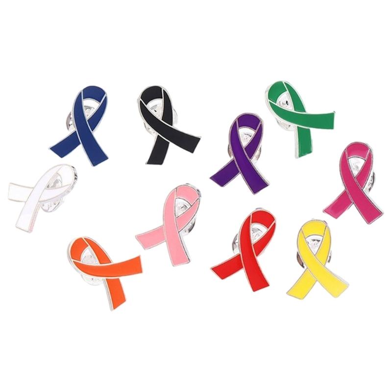 Броши-булавки с лентой из сплава для волонтеров, упаковка 20 шт., Брошь awareness рака, Благотворительные украшения, Подарок