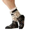 Womens Floor Sock Soft Female Shoes Home Indoor Christmas Gifts Silicone Non-slip Grip Floor Sock Christmas Fuzzy Slipper Socks