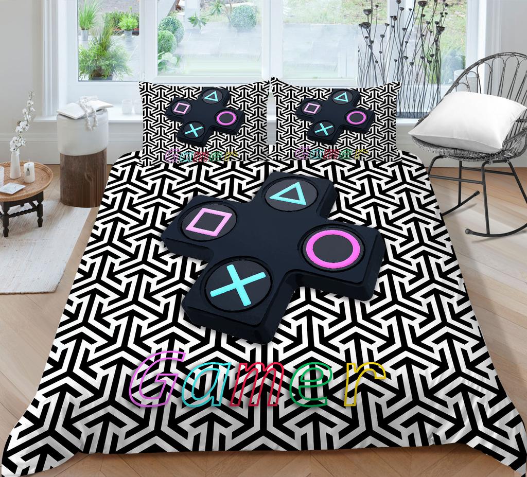 Комплект постельного белья для дома с игровой мышью, пододеяльник и наволочка, домашнее постельное белье для спальни, полноразмерный моющийся удобный пододеяльник, наволочка