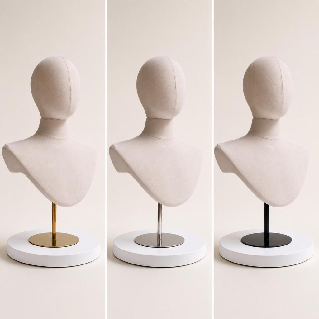 Mannequin Bust with Stand Pinnable Hat Display Stable for Florists
