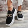 Толстая подошва Fly Woven дышащие низкие туфли-лодочки, женские мокасины с цепочным декором
