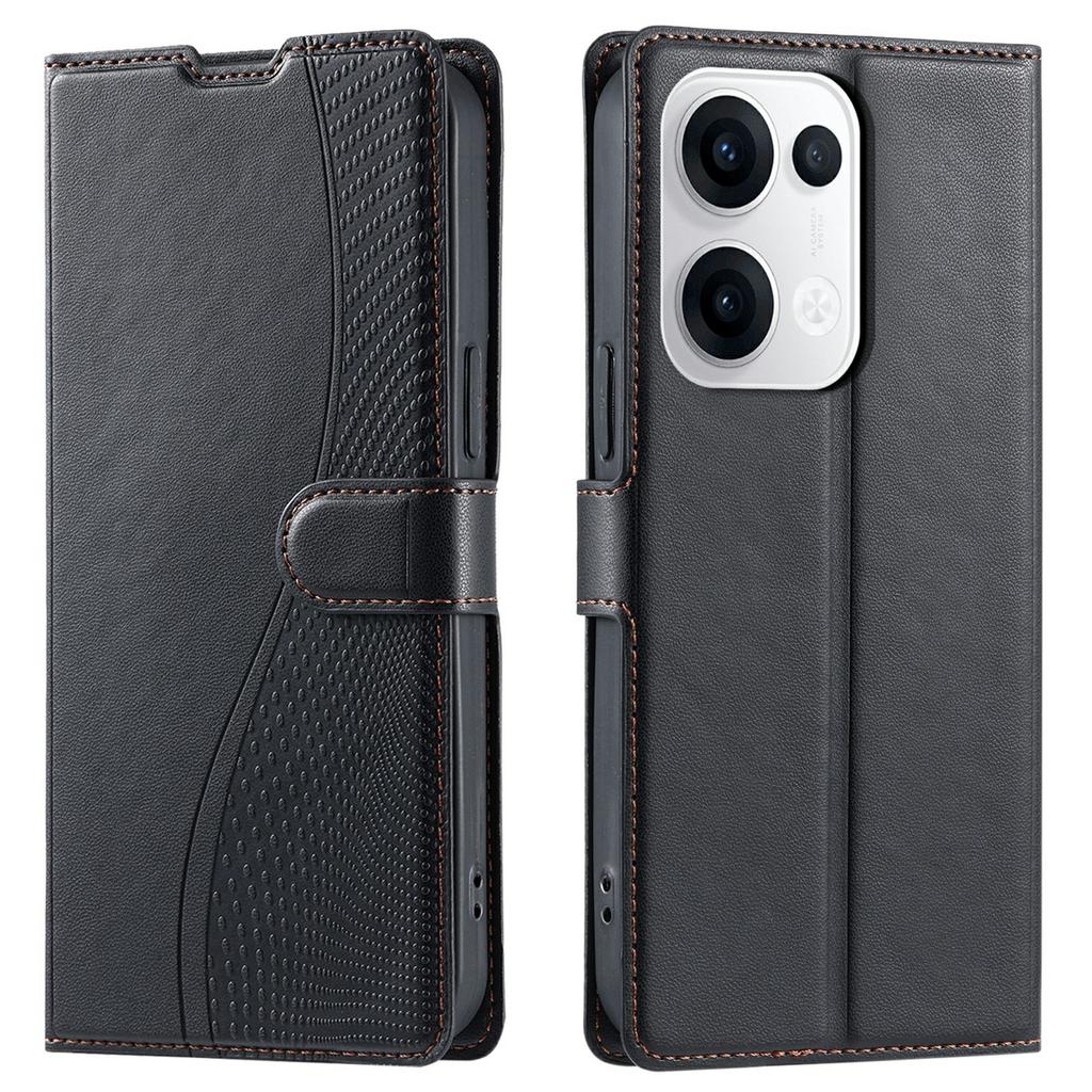 Для Oppo Reno13 5G (Глобальный) Чехол Точки Тисненая ПУ Кожа Флип Чехол для Телефона со Слотом для Карт,Ремешок