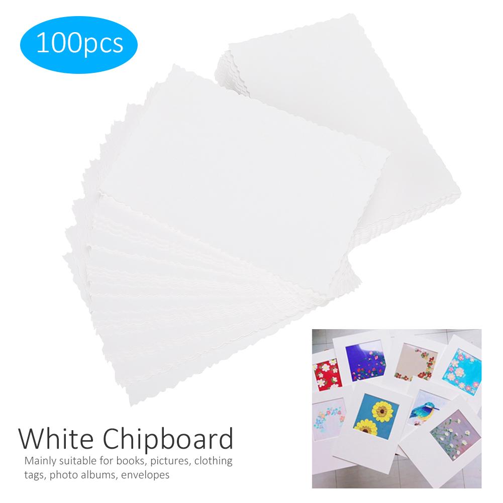100Pcs White Cardstock Paper Thick Chipboard Used for Book Cover Tagboard Photobook Envelope