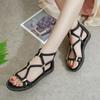 Strappy Flat Sandals Women Soft-soled Comfortable and Lightweight Soft-soled Sandals Women's Slip-on Shoes Zapatos Mujer Verano