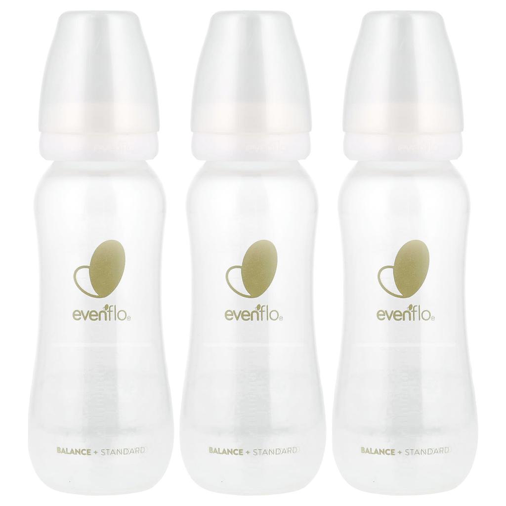Evenflo Feeding Бутылочка Balance+, Стандартная, 0+ месяцев, Медленный поток, 3 бутылочки, 270 мл (9 унций) Каждый
