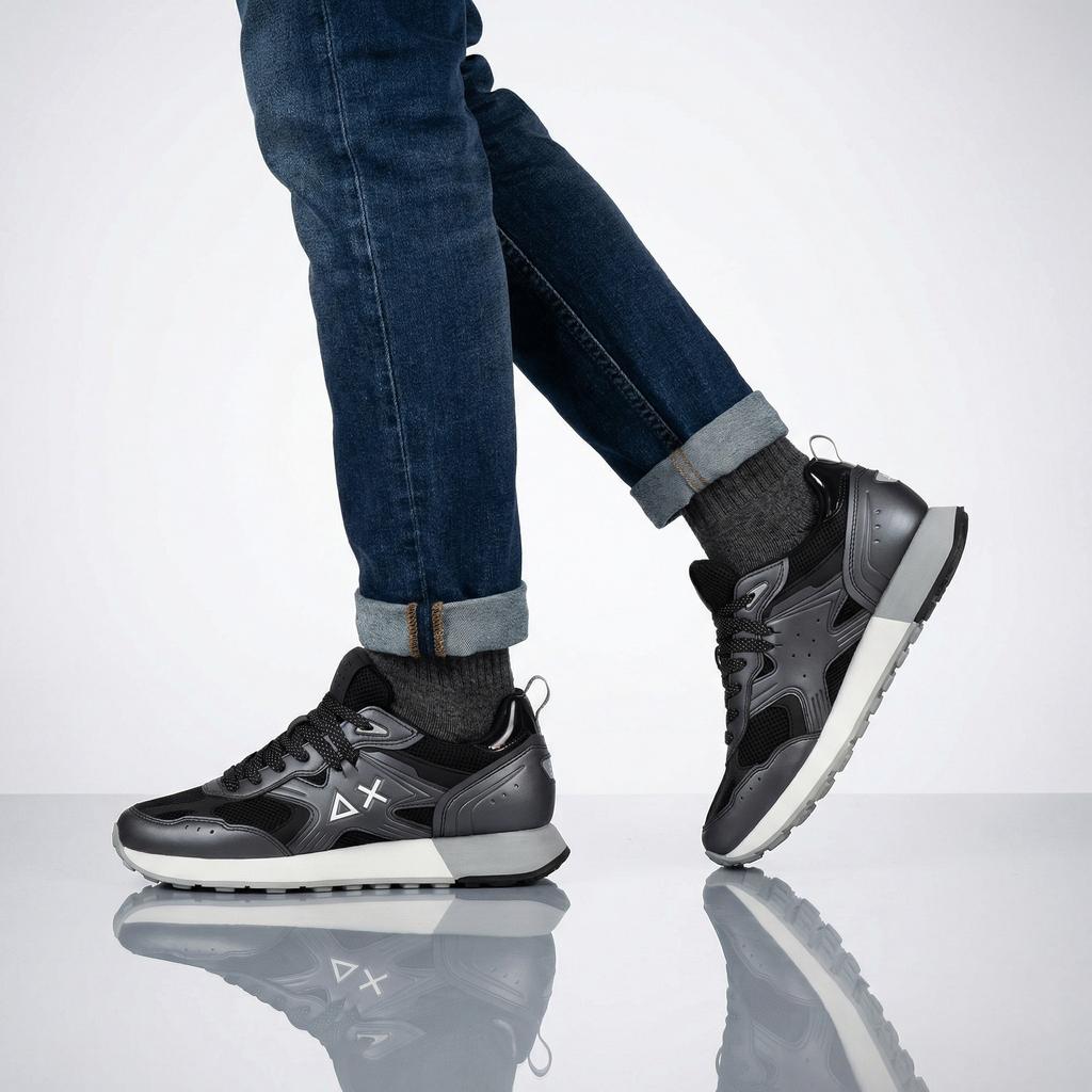 Sun68 Jaki 2.0 Silver Mesh - Мужские кроссовки Обувь Черный Z36119-11 ОРИГИНАЛ