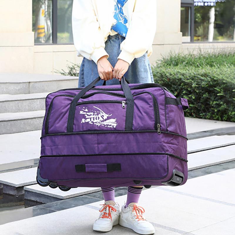 Оксфордский холст дорожная сумка на колесах Компактный водонепроницаемый складной багаж большой вместимости унисекс