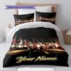 Name Custom Basketball Match Pattern Bedding Set Quilt Cover Pillowcase Home Decor Gift (1 * duvet cover + 2 * pillowcase, without core)