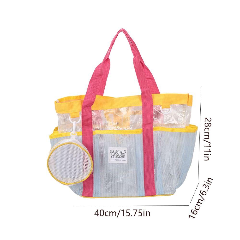 Large Capacity Mesh Swim Bag Breathable Swimming Handbag Durable Beach Storage Bag Swimming