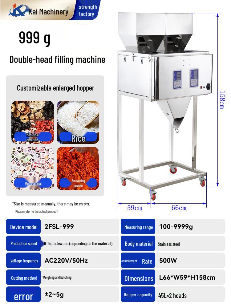 Zhouda Granular Rice & Powder Filling Machine 30-2500g, Fully Automatic Weighing & Packing System
