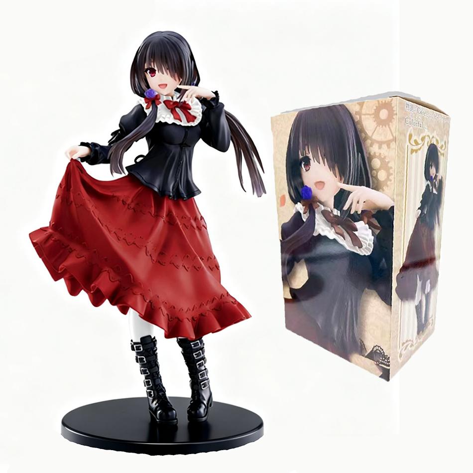 Новая аниме-фигурка Токисаки Куруми из DATE A LIVE, милая модель девушки, игрушка из ПВХ, черное платье, нарядная, стоячая модель, модель автомобиля, украшения, игрушка