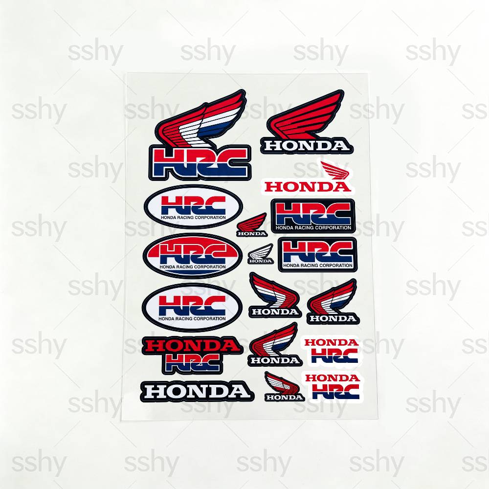 FOR HONDA HRC H WING Waterproof Reflective Motorbike Stickers Easy Peel Removable Decals for Motorcycle CarOW3