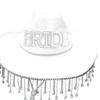 Bride Cowboy Hat Bachelorette Party Hat Bridal Party Hat Tassel Cowboy Hat Mrs Hat Bride Hat Tassel Cowgirl Hat