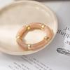 1Pcs Personality Retro Multicolour Acrylic Bend Bangle for Women Charm Curved Bamboo Pipe Stone Grain Bracelet Jewelry Accessory Gift