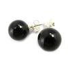 [M6538] - 'Mineralia' Onyx Silver Earrings - 10 Mm