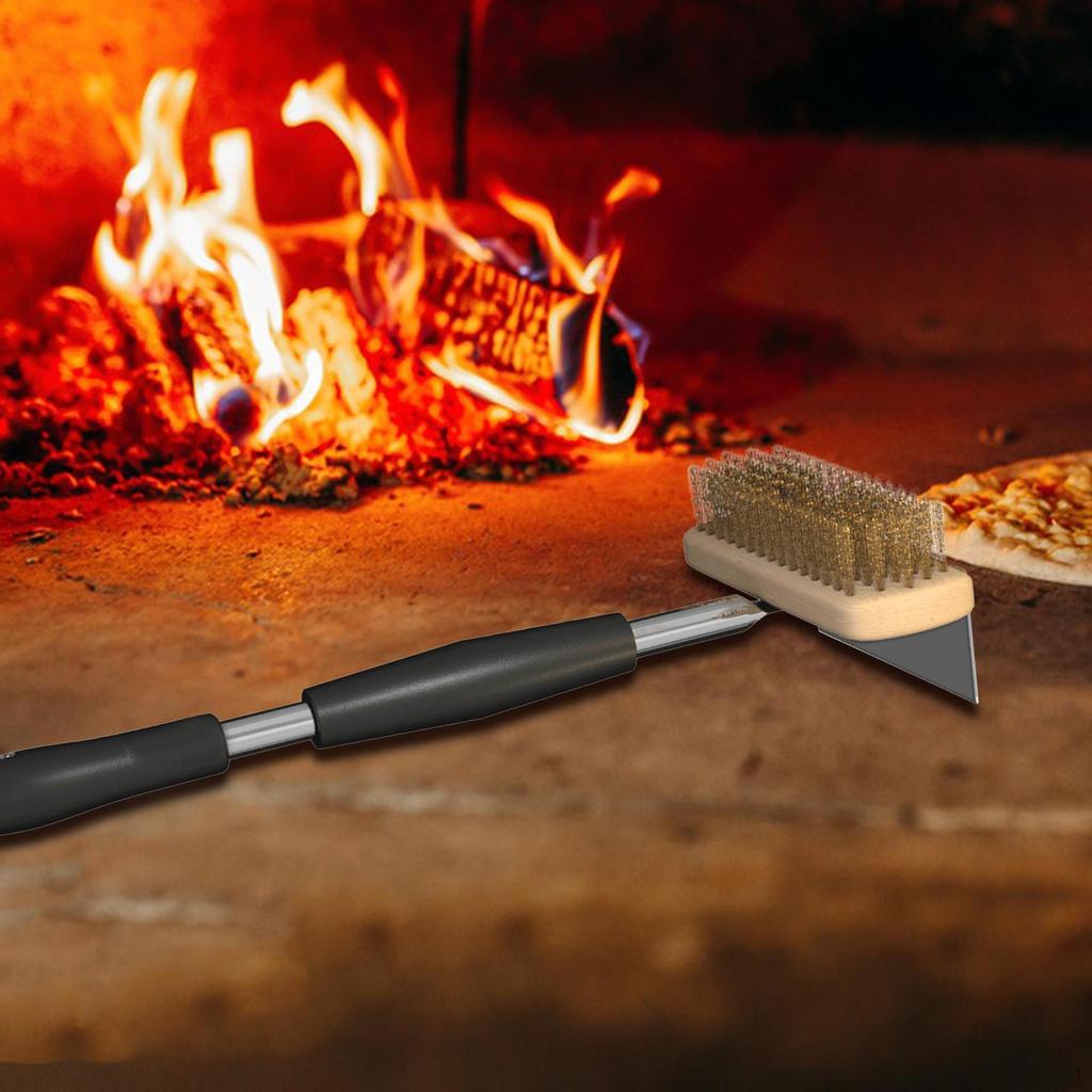 Щетка для пиццы из меди, эффективная очистка нержавеющей стали для барбекю, ресторана, уличного использования