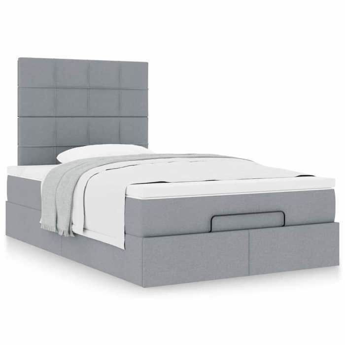 Maison Exclusive - Cadre de lit ottoman et matelas gris clair 120x200 cm tissu