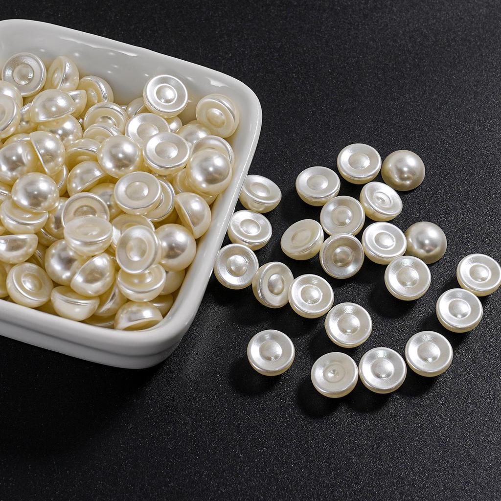 Жемчужные полукруглые бусины из АБС-пластика для изготовления бижутерии, аксессуаров для волос, патчей на телефон, сережек, дизайна ногтей, поделок своими руками