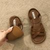 Модные женские сандалии, классические летние сандалии с ремешком на щиколотке, плоские туфли для женщин, мягкая подошва, сандалии женские, повседневная летняя обувь