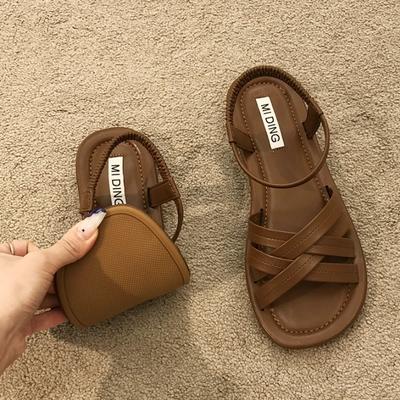Модные женские сандалии, классические летние сандалии с ремешком на щиколотке, плоские туфли для женщин, мягкая подошва, сандалии женские, повседневная летняя обувь