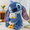 Stitch Plus Plush Toy 30x28cm Blue Duck Shape Hypoallergenic Kids Stuffed Animal Collectible Mascot