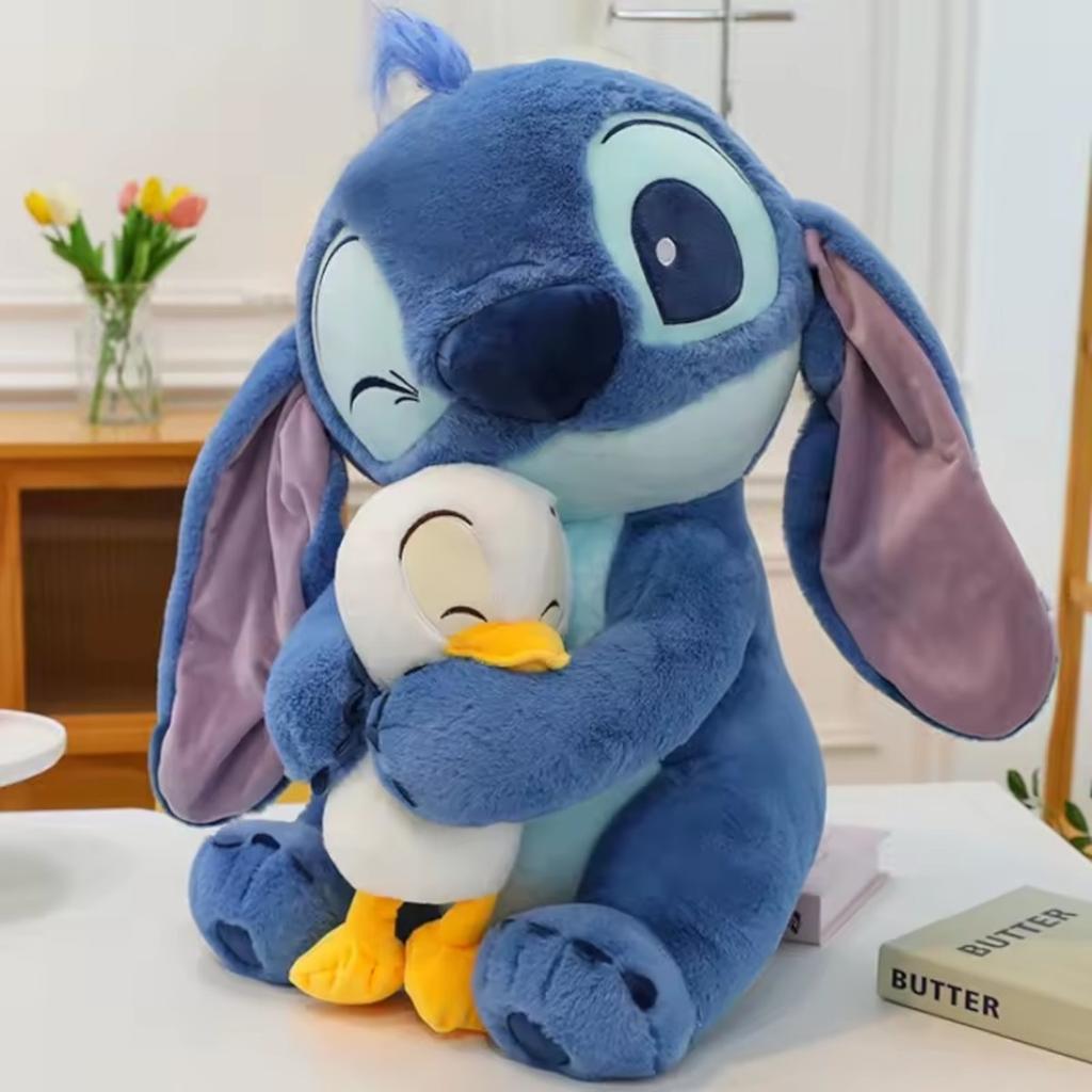 Stitch Plus Plush Toy 30x28cm Blue Duck Shape Hypoallergenic Kids Stuffed Animal Collectible Mascot