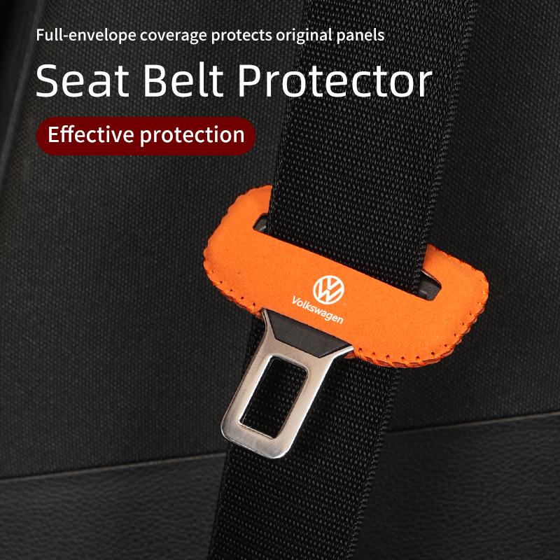 hijk1 Car Seat Belt Buckle Protector Safety Belt Anti-scratch Cover For Volkswagen VW Golf 4 6 GTI Tiguan Passat B5 B6 B7 CC Jetta MK5
