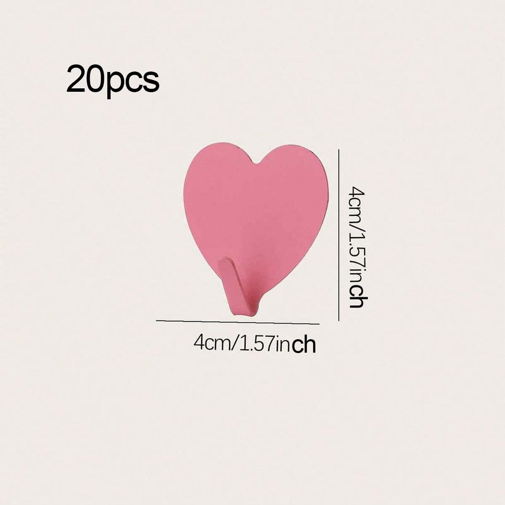 3/5/10/20 шт. - Крючки в форме сердца - Ржавчиноустойчивые, многоразовые для полотенец, одежды и ключей - Легкая установка, не требуется сверление