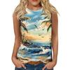 Women's Fashion Summer Round Neck Tank Top Lightweight Sleeveless  Print Tank Top