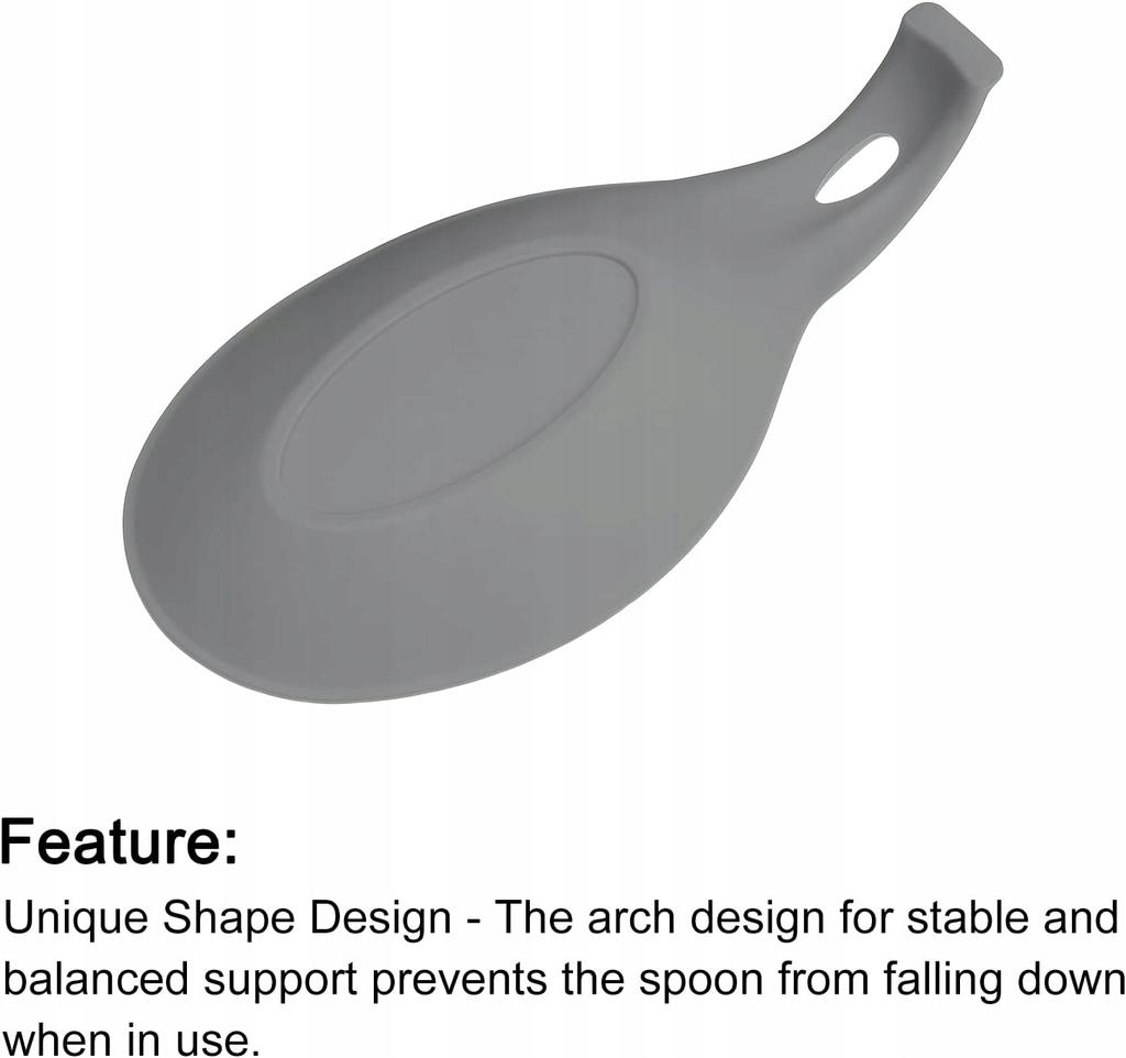 Silicone spoon rest 12x23.5 cm heat-resistant gray