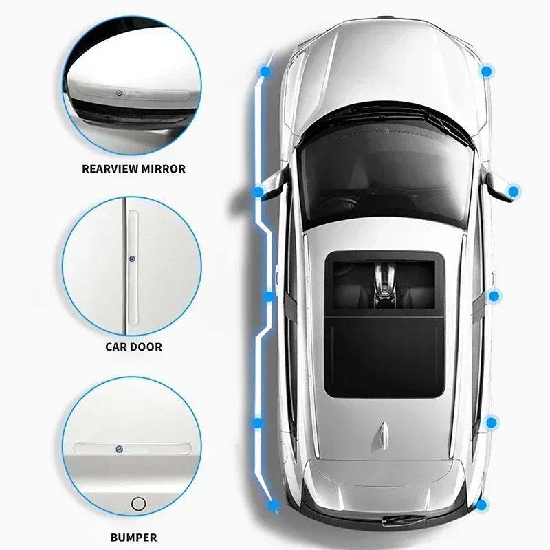ACPXJ1 4pcs Car Door Edge Transparent Anti Scratch Protection Strips For Alfa Romeo GT 147 159 156 166 Giulietta Tonale Volante 8C