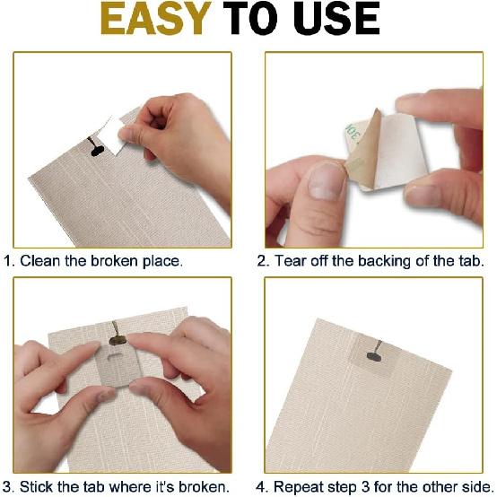 25 Sets (50 Pieces) of Clear Vertical Blind Repair Tabs/Blind Fixer Tabs for Vertical Blinds Replacement Slats
