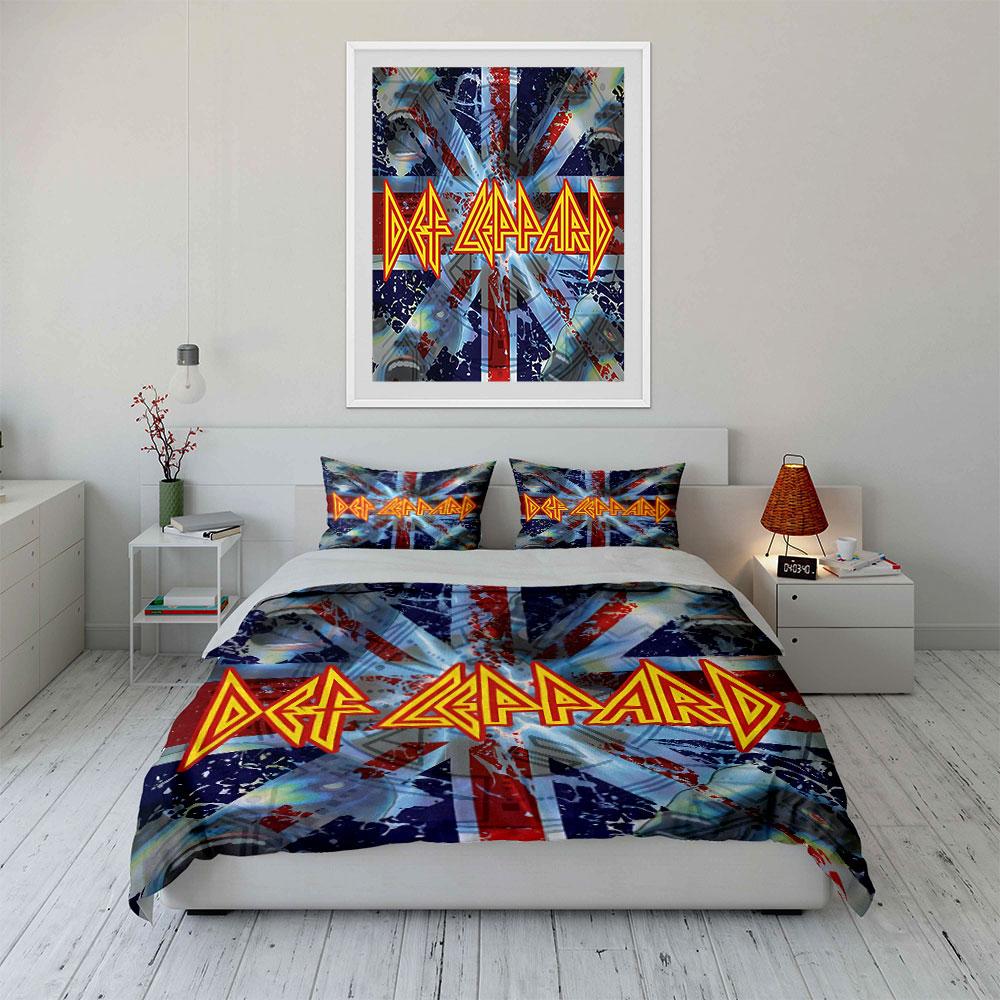 Union Jack Def Leppard Bedding Bedding Duvet Cover Set Duvet Cover Pillowcases (1 * Duvet Cover 2 * Pillowcases, without duvet insert)