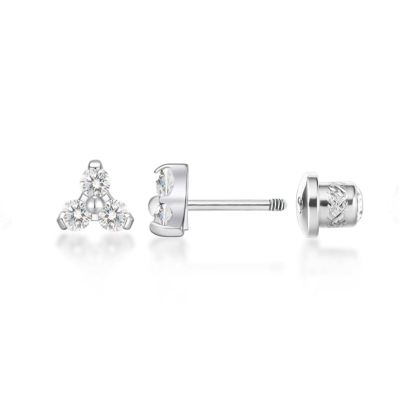 Limerencia Hypoallergenic Pure Titanium Earrings Medical Use Leaving the Second Piercing On Titanium Compatible with Metal Allergies Screw Type