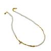 Vintage French Brass & Gold-Plated Pearl Branch Necklace for Women