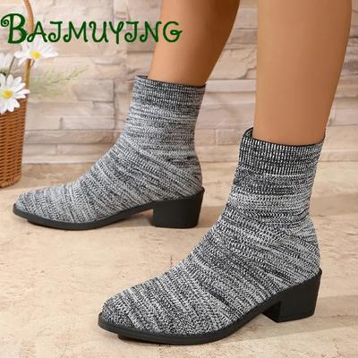 Мода остроносые туфли на среднем каблуке женские носки сапоги модная обувь 2025 тренд элегантные зимние платья ботильоны новые туфли-лодочки повседневные женские ботинки